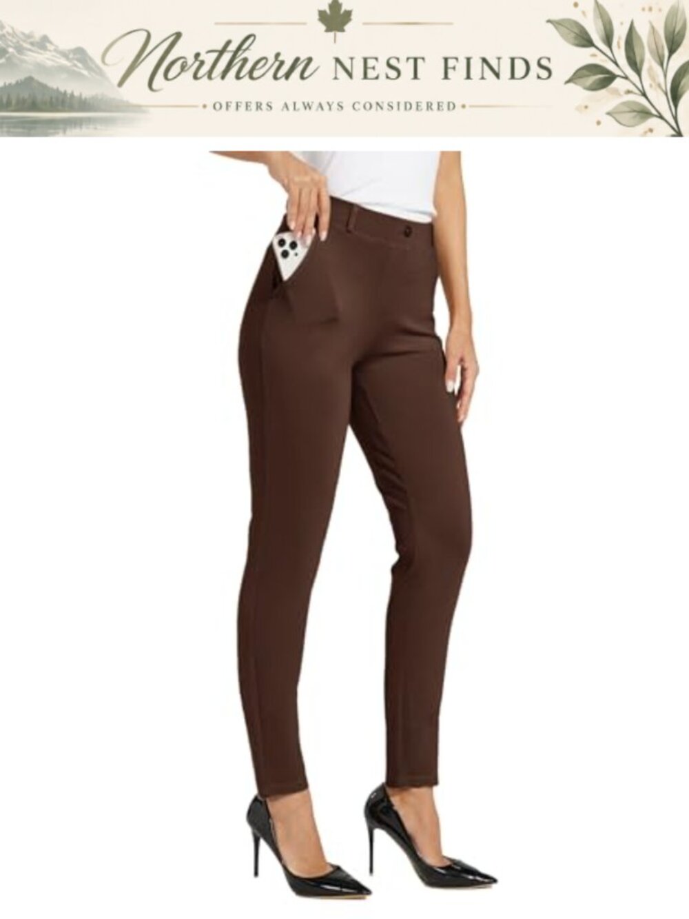 Slim Fit Yoga Dress Pants Wrinkle Resistant Office Slacks